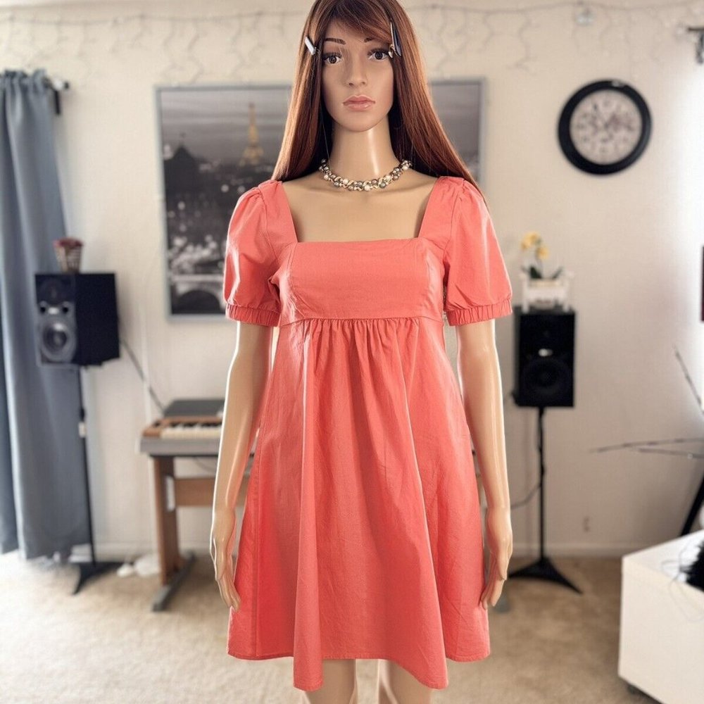 Wild-fable summer mini orange puff sleeves